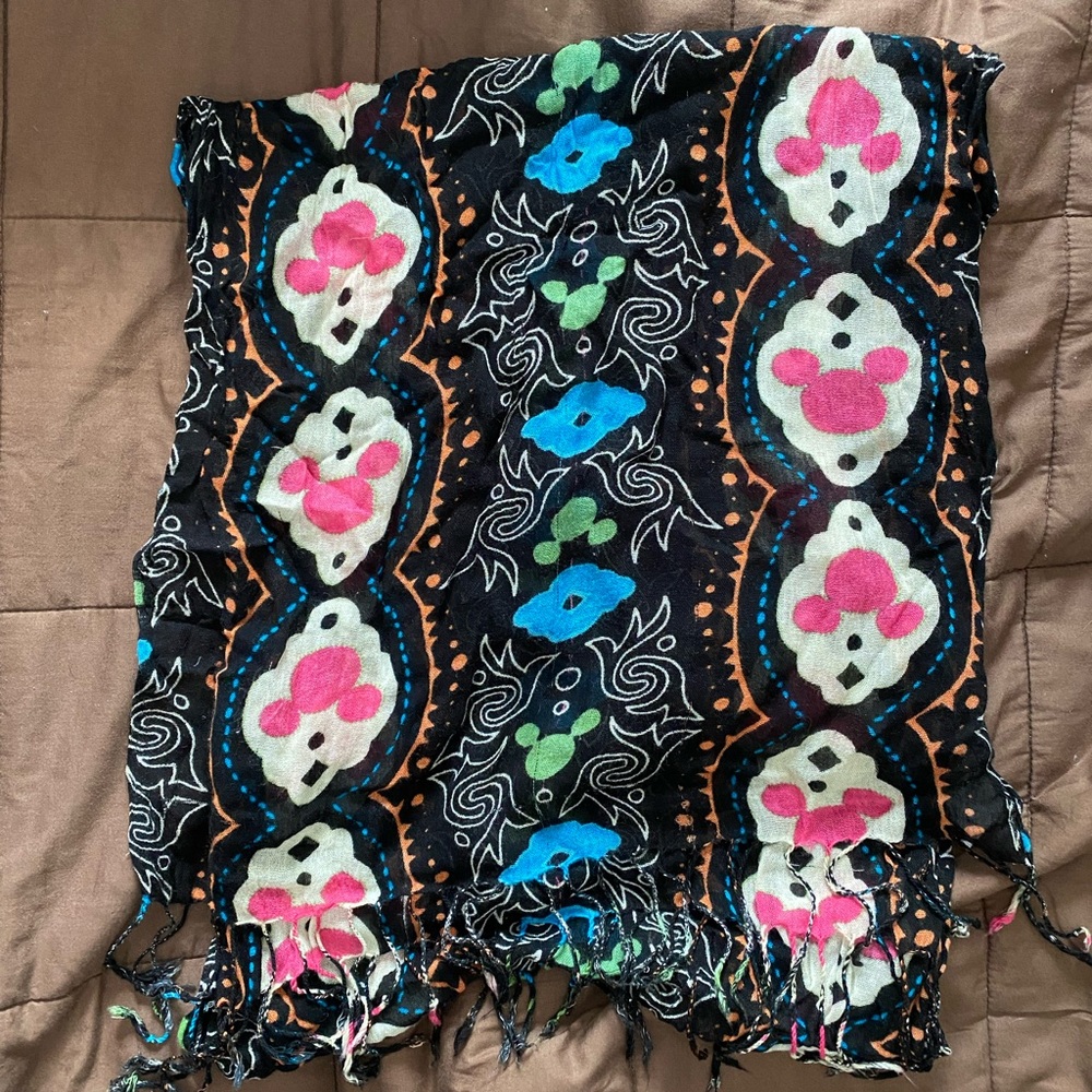 Disney parks Mickey scarf with fringe